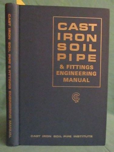 Book: cast iron soil pipe and fittings; plumbing, engineering manual for sale