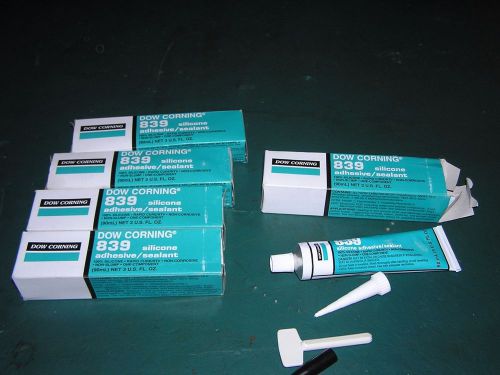 5 Dow Corning 839 Silicone Adhesive Sealant 3 oz Tubes New Unopened Non Slump