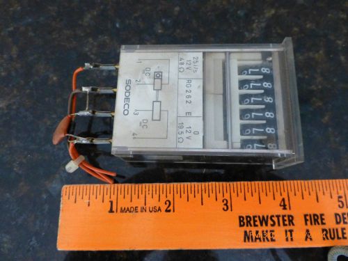 Sodeco meter counter timer swiss made RG 262 E 12v 25i/s 051