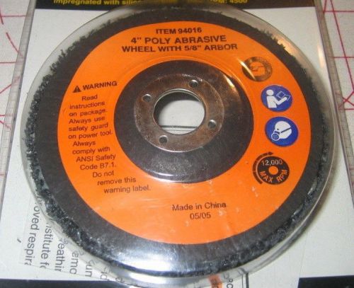 NEW 4&#034; Poly Abrasive Circular Brush with 5/8 ARBOR item 94016