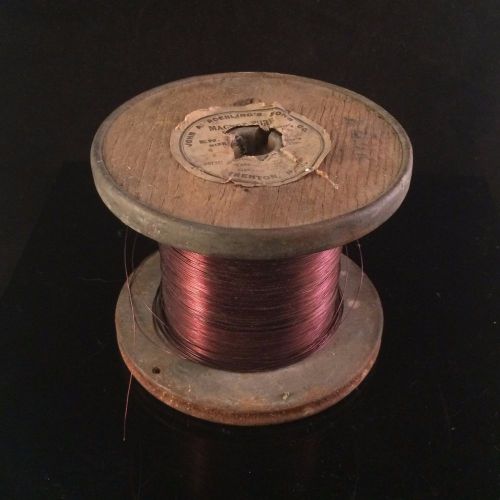 JOHN A. ROEBLING SONS CO. VTG MAGNET WIRE WOODEN SPOOL ANTIQUE - TRENTON NJ