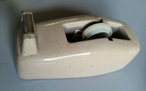 VTG SCOTCH 3M TAPE DISPENSER DESKTOP MODEL C-20 HEAVY DUTY TAN COLORED METAL