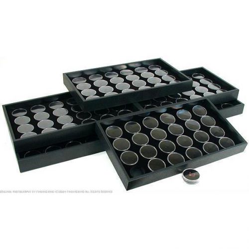 6 24 black gem jars display inserts &amp; travel trays for sale