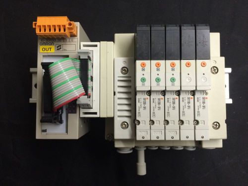 SMC Pneumatic Manifold 5 Position SV1200-5FU With Omron Remote Terminal