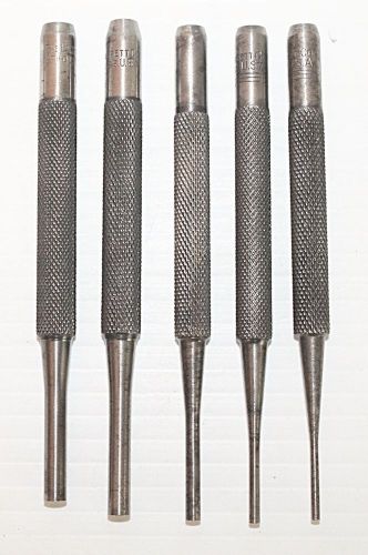 GROUP OF 5 NEW OLD STOCK  STARRETT #565 SHORT SHANK DRIVE PIN PUNCHES