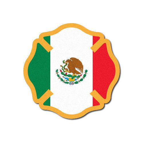 3M Reflective Fire Helmet Decal - Mexico Flag Maltese