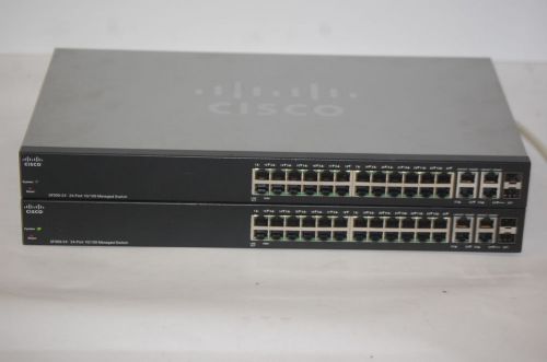 2x cisco sf300-24 managed network switch 24-port 10/100 mbps 24 ports 2x rj-45 for sale
