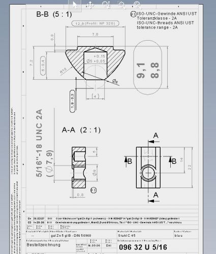 FATH Inc UNC roll in T-Slot Nut 12,9x7,2 slot 8 step 8 UNC 5/16th threadPCK(100)