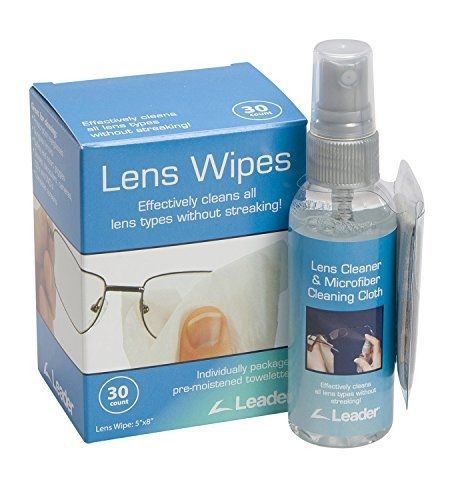 Leader 34409bndl lens care bundle pack with plastic bottle and towelettes, 2 oz for sale