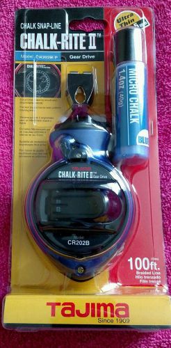 Tajima Chalk-Rite ii CR202B-P Chalk Line Ultra Thin w/ Blue Micro Chalk