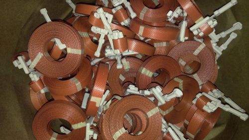 6 Straps Polypropylene Pre-Cut Strapping Orange 1/2&#034;x17&#039;