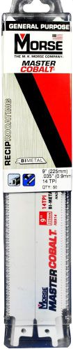 MORSE Master Cobalt Reciprocating Saw Blade 9&#034;x3/4&#034; 14TPI RB914T50 (50 pack)