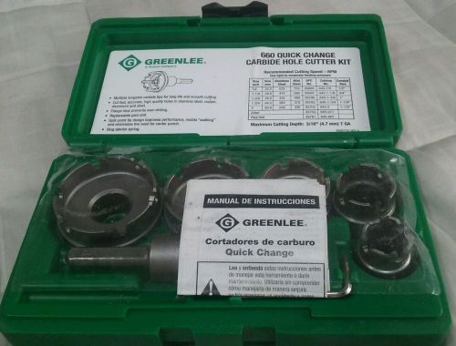 GREENLEE 660 QUICK CHANGE CARBIDE HOLE CUTTER KIT