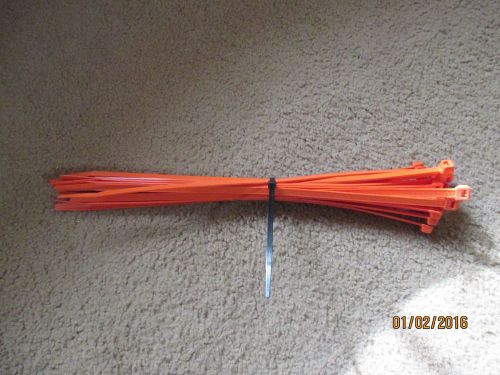 15&#034; INCH ORANGE CABLE ZIP TIES 20 ZIP TIES