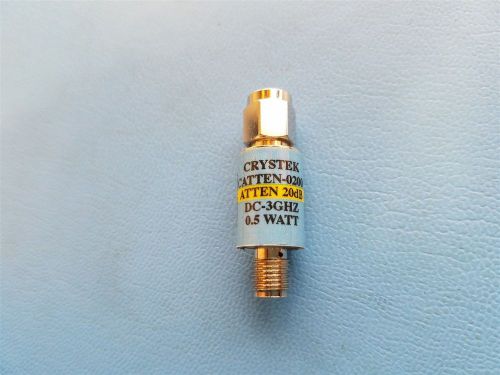 CRYSTEK SMA ATTENUATOR DC-3GHZ 20dB 0.5WATT