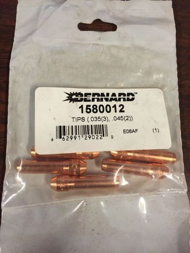 5-Pack Bernard 1580012 Contact Tips for MIG Guns .035&#034; (3) and .045&#034; (2)