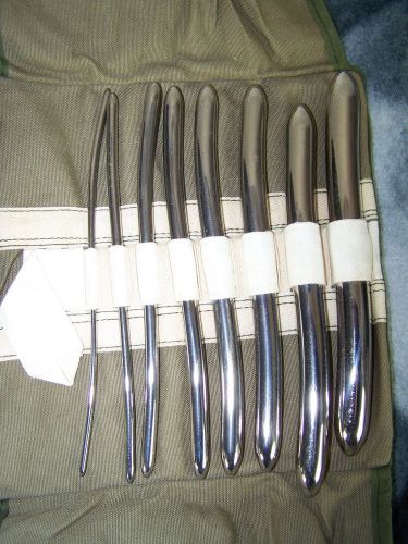 UTERINE DILATORS SET OF 8 AMICO STAINLESS STEEL GYNECOLOGY VAGINA VINTAGE