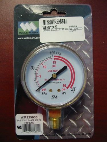 WELDMARK REPLACEMENT PRESSURE GAUGE - 30PSI - 2.5&#034;