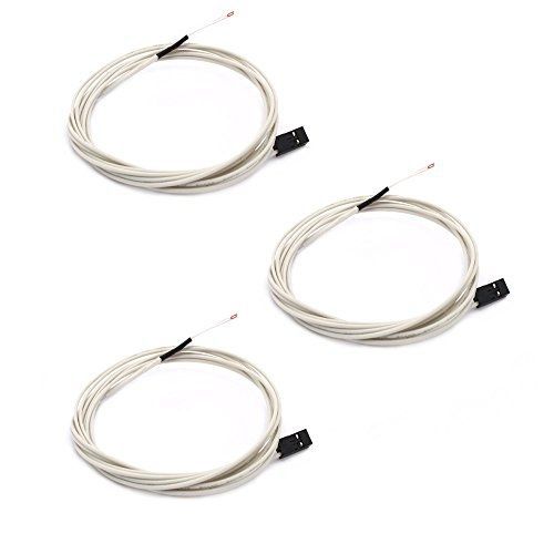 CycleMore 3 PCS NTC3950 Thermistor 100K for RepRap 3D Printer Prusa Extruder or