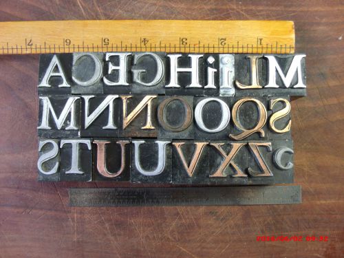 lot O LETTERPRESS METAL PRINTING TYPE LARGE FONT WITH HIGHLIGHT PARTIAL ALPHABET