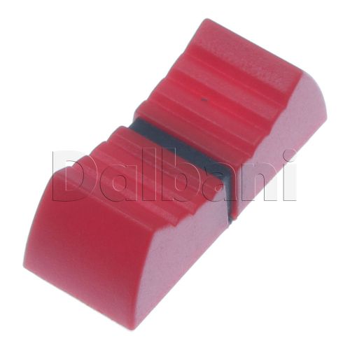 6pcs @$2.50 HJ-205 New Mixer Fader Slider Knob Red w/ Black Stripe 4 mm Plastic