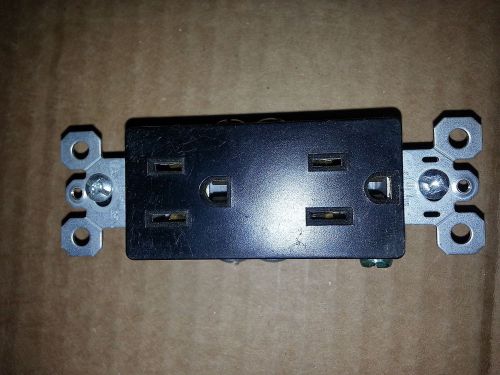 P&amp;S - 15 Amp Decora Style Black Duplex Receptacle (Opened)