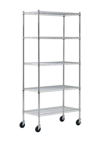 Heavy Duty Chrome Mobile 5Shelf Shelving Unit organize organizer garage AB526278