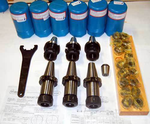 25 Pc. Techniks CAT 40 ER 32 CNC 25K Chucks Kit-18 x Coolant Collet Set,Wrench