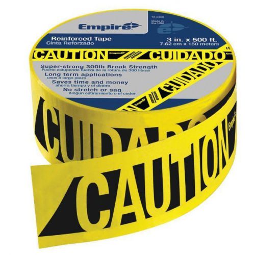 3 Inch x 500 Feet Reinforced Reusable Construction Grade Bilingual Caution Tape