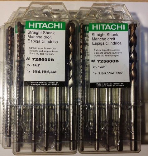 Hitachi straight shank carbide tipped drill bits for concrete for sale
