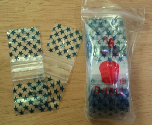 1515 Apple blue star 200ct Ziplock Baggies 1.5&#034; X 1.5&#034; ORIGINAL Bags