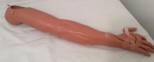 LAERDAL ADULT IV TRAINING ARM 2 VEIN SYSTEM USED-MISSING ARM SLEEVE/NO CASE #5