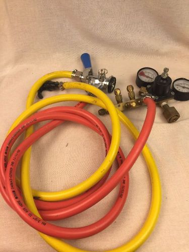 Beer Kegerator Keg Gauge Set Manifold Tap Co2 Hoses Etc