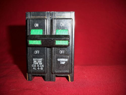 Bryant BR 230    2-Pole 30-amp Breaker - Common Trip  120/240v CU-AL