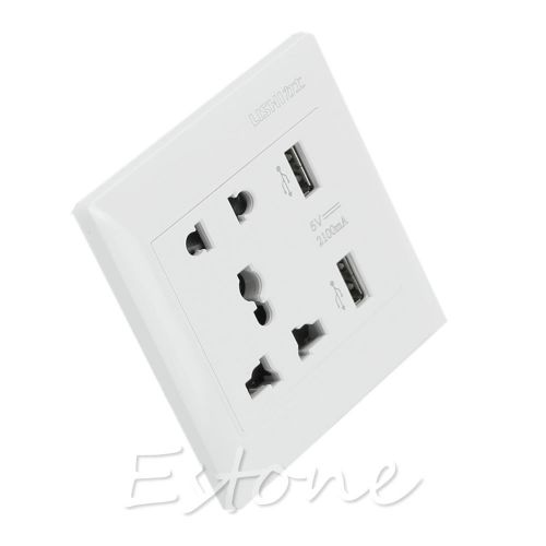 New 2 port usb wall charger ac power socket charge station outlet adapter plate for sale