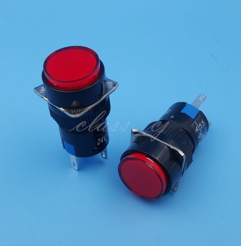 10Pcs 5Pin RED Lamp Locking Push Button Switch Latching Switch 16mm 24V