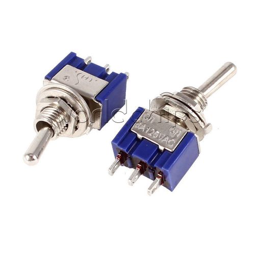 2PCS SPDT MTS-102 3Pin SPDT ON-ON 6A 125V AC Mini Toggle Switch