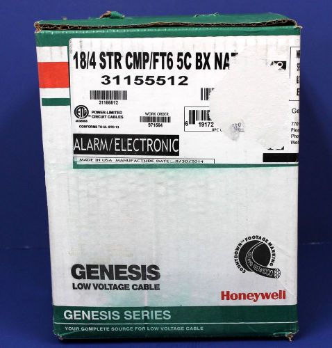 Honeywell genesis 31155512 18/4 str cmp/ft6 5c nat alarm cable 375 feet* for sale