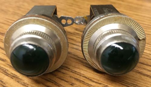 Vintage Pilot Light Assembly Lot of 2 Green Lights