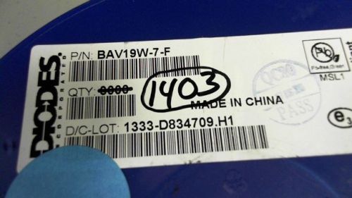 1403-PCS SWITCHING 100V 0.2A DIODES BAV19W-7-F 19W7 BAV19W7