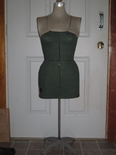 Vtg antique adjustable sally stitch dress form size b cast iron base tailor sew for sale