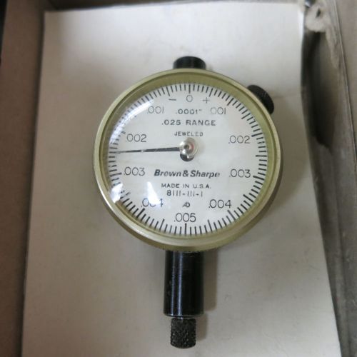 Brown &amp; Sharpe 599 8111 111 1 .0001&#034; .025 Range Jeweled Dial Indicator