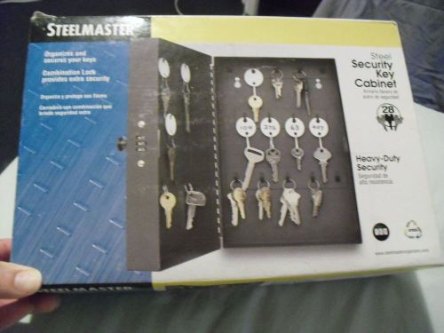 NEW Steel Security Key Cabinet Steelmaster Heavy-Duty 28 Hook Style Key