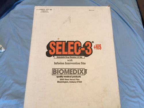 BIOMEDIX SELEC-3 Administration Sets Selectable 10 15 60 Drop B12-102 CASE of 48