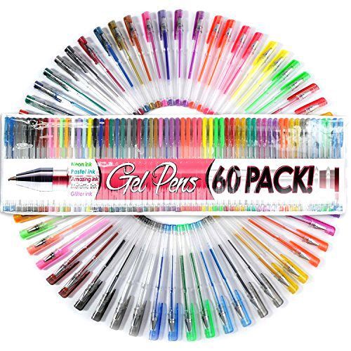 NEW Best Gel Pens - 60 Gel Pen Set with Case - Perfect Art Micron Ink Pen Set