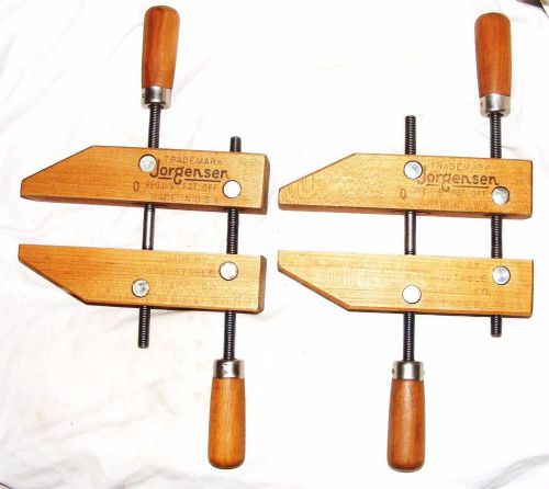 2 jorgensen traditional 8&#034; wooden parallel clamps with steel screws for sale