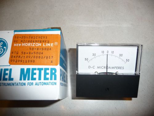 GE Yokogawa 50 0 50 dc microamps Analog Panel Meter 50-255201CYCY1 NEW model 255