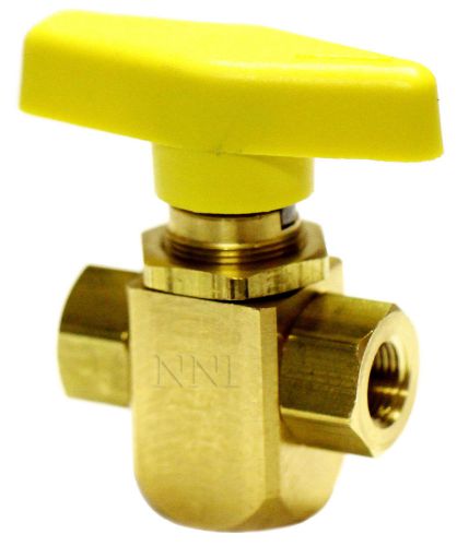 1/8&#034; Female NPT 3 Way Brass L- Port Ball Valve Panel Mount Option