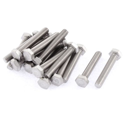 M6 x 35mm Metric 304 Stainless Steel Fully Threaded Hex Head Screw Bolt 20 Pcs