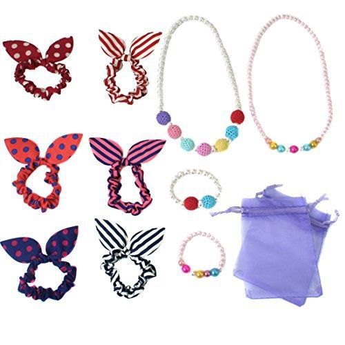 MyKazoe Princess Necklace Bracelet sets in Organza Drawstring Gift Bag with